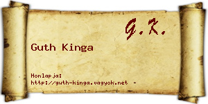 Guth Kinga névjegykártya